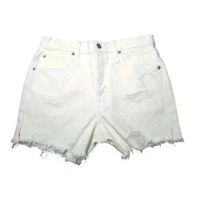 Free People Women’s Cream White Cutoff Soft Denim Shorts Size 26 We The Free